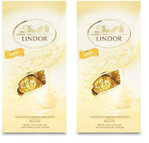 Lindt fehér csokoládé golyók LINDOR | 137 g-os zacskó | kb. 10 db fehér csokoládé golyó szájban olvadó töltelékkel | Csokoládé ajándékkészlet | Csokoládé ajándékkészlet (2 db-os csomag)