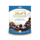 Lindt Chocolate Sensation Fruit Áfonya és Acai | 150 g | Étcsokoládé gömb finomított alma alapú gyümölcs töltelékkel | Ajándék csokoládé | Csokoládé ajándék