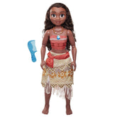 Disney Princess Moana 80 cm Play Doll by Jakks Pacific mozgatható baba kefével a hullámos fürtjei fésüléséhez Film ihlette ruha Levehető medál nyaklánc Naty Shop Dolls Alapcím