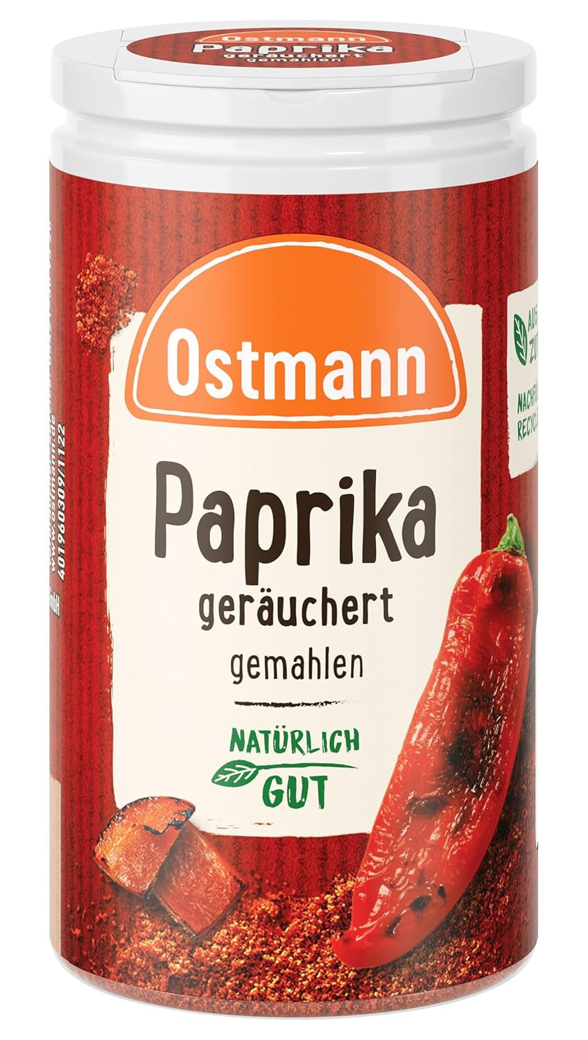 Ostmann Gewürze - Paprika geräuchert | Rauchiges Aroma für Bratkartoffeln, Gulasch oder Rührei | 35 g Der Streudose-ban