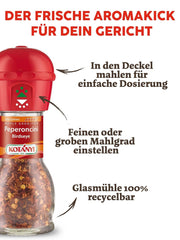 KOTÁNYI Chilis Birdseye Pepperoncini Mühle, scharf zum frischen Mahlen, 1er Pack (1 x 27g)