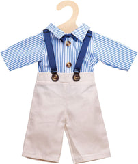 Heless 1021 - Bekleidungs-Set für Puppen im Design von Bräutigam Franz, 2 teilig mit Hose und Hemd, Größe 28-35 cm, für eine rauschende Puppenhochzeit