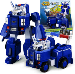 SUPER WINGS - KONVERTIBÁLHATÓ ROBOTJÁRMŰ "PAUL'S CRUISER" 18 cm + 1 ÁBRA 5 cm - Transform-A-Bots játékautó és repülőgép az animációs sorozatból - Játékok 3 év feletti gyerekeknek Akciófigurák Naty Shop Paul's Cruiser