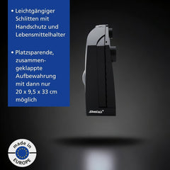 Steba multifunkcionális szeletelő, állítható vágási vastagság 17 mm-ig, kézvédelem Rasnite és Naty Shop szeletelők