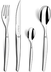 Lou Laguiole Jet – 24 részes evőeszközkészlet, polírozott acél konyhai ápolóüzlet