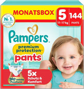 Pampers Premium Protection Pants 5-ös méret, 144 pelenka, 11 kg - 17 kg, 360°-ban állítható, puha szivárgásgátló mandzsettával az optimális kényelem és védelem érdekében