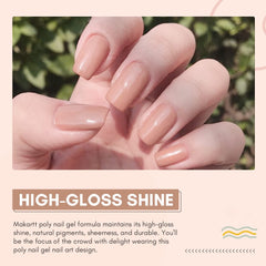 Gel pentru extensii de unghii Makartt Poly - Gel acrilic pentru extensii, gel pentru întărirea unghiilor, decorarea unghiilor, 50 ml (Violet)