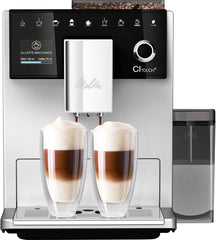 Melitta CI Touch - Espressor complet automat cu sistem de lapte, espressor cu râșniță de cafea integrată și spumator de lapte, de exemplu pentru espresso sau cappuccino, argintiu