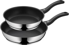 WMF Devil Pfannenset 2-Teilig, Bratpfanne 28 Cm + 24 Cm, Pfanne Induktion, Cromargan Edelstahl Beschichtet, Kunststoffgriff Naty Shop