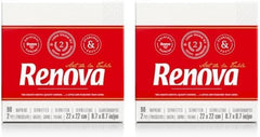 Șervețele din hârtie Renova, stil cocktail de masă alb - 90 de șervețele (pachet de 2)