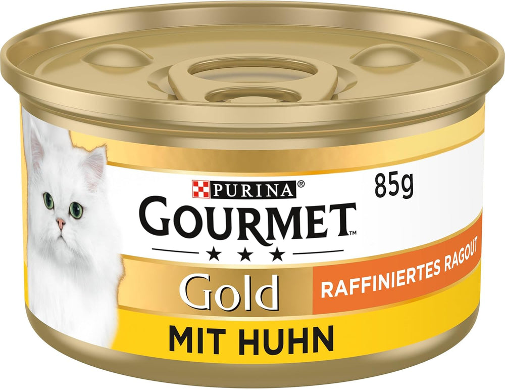 Hrană umedă pentru pisici Gourmet Gold Refined Ragout cu pui, pachet de 12 (12 x 85g)