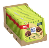 Ritter Sport Pistachio, tejcsokoládé finom pisztáciadarabokkal, csokoládé klasszikus, tökéletes nassolni és élvezni, nagyszerű ajándékötlet, 12 tábla x 100 g