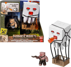 Mattel Minecraft akciófigura készlet, Ghast With Fire Attack, fények, zaj, indító és lövedék, malacharcos, film ihlette, JFB69 akciófigurák Naty Shop alapértelmezett cím