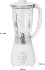 Bomann 378 CB univerzális keverő Zum Pürieren, Schlagen, Zerkleinern, Shaken Und Mixen, Ice Crush-Funktion, Kraftvoller 500 Watt-Motor, Abnehmbarer Mixbehälter Mit 1,5 Liter, Edelstahlmesser, Weiß Kitchen37ty8, CB UM