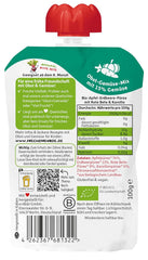FRECHE FREUNDE Bio kifacsarható gyümölcstasak almával, eperrel, céklával és sárgarépával, gyümölcs- és zöldségpürével kinyomható tasakban 6 hónapos kortól csecsemőknek, vegán, 6 db-os kiszerelés (6 x 100g)