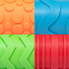 Mal- und Ton-Texturwalzen - 4er-Set - strukturált Knetrollen für Kinder - Vielseitige Muster zum Basteln und Dekorieren