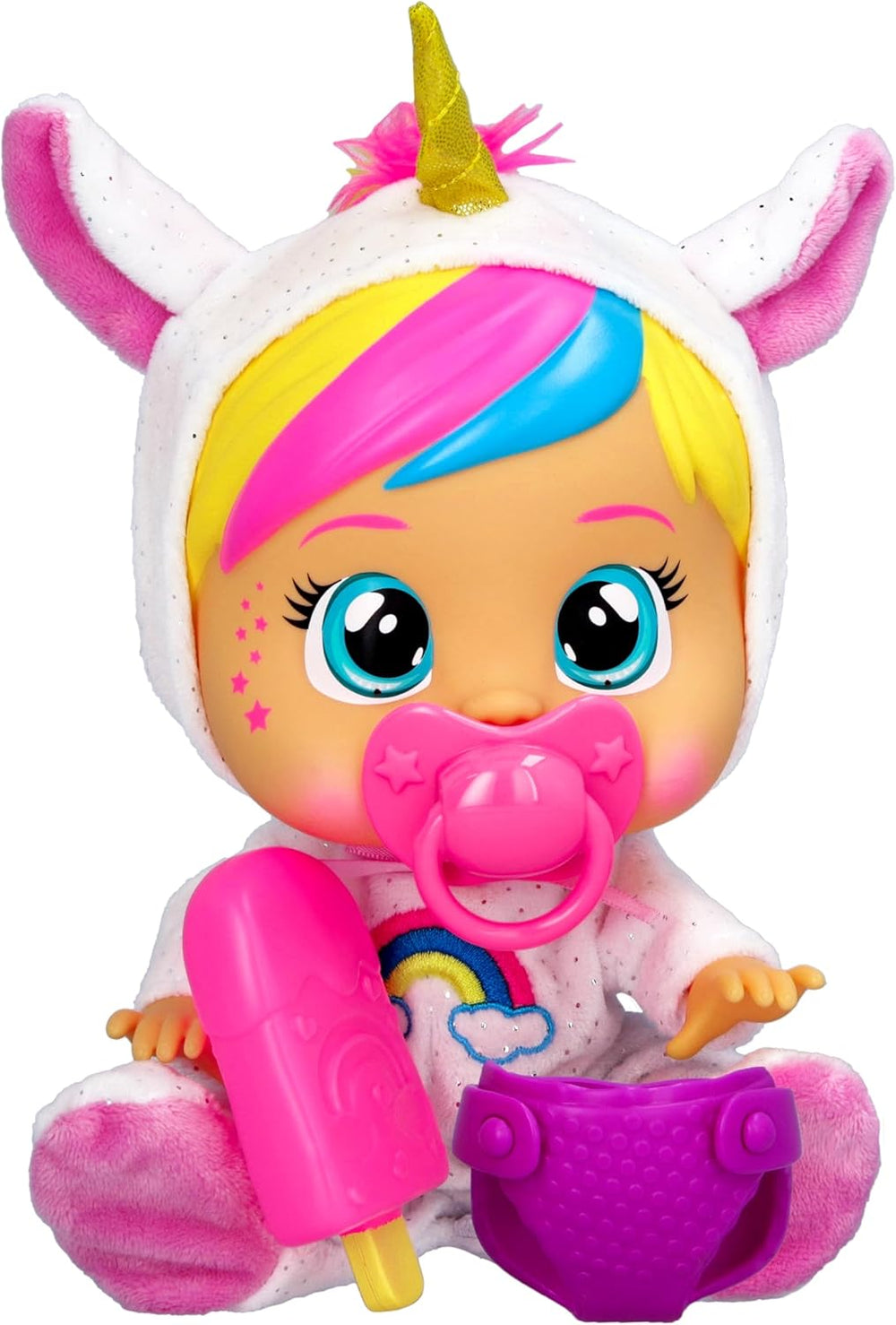 CRY Babies Loving Care Fantasy Dreamy | Interaktive Puppe, die echte Tränen weint, einen Pyjama trägt und 3 Accessoires enthält - Spielzeug und Geschenk für Mädchen und Jungen
