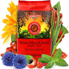 Yerba „Mas Energia Guarana” 1 kg – Ceai Mate brazilian cu guarana și mentă | Ceai Yerba Mate fructat | Energie naturală fără aditivi artificiali | Vegan