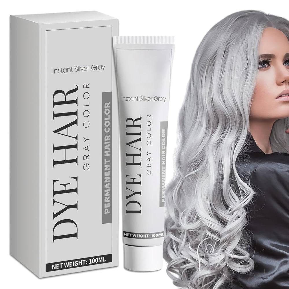 Vopsea de păr Grey Silver Vopsea de păr Silver Grey Vopsea de păr Silver Natural Unisex Vopsea de păr Light Gray Silver Color Cream pentru toate tipurile de păr(100ml) Vopsea pentru par Naty Shop Titlu implicit