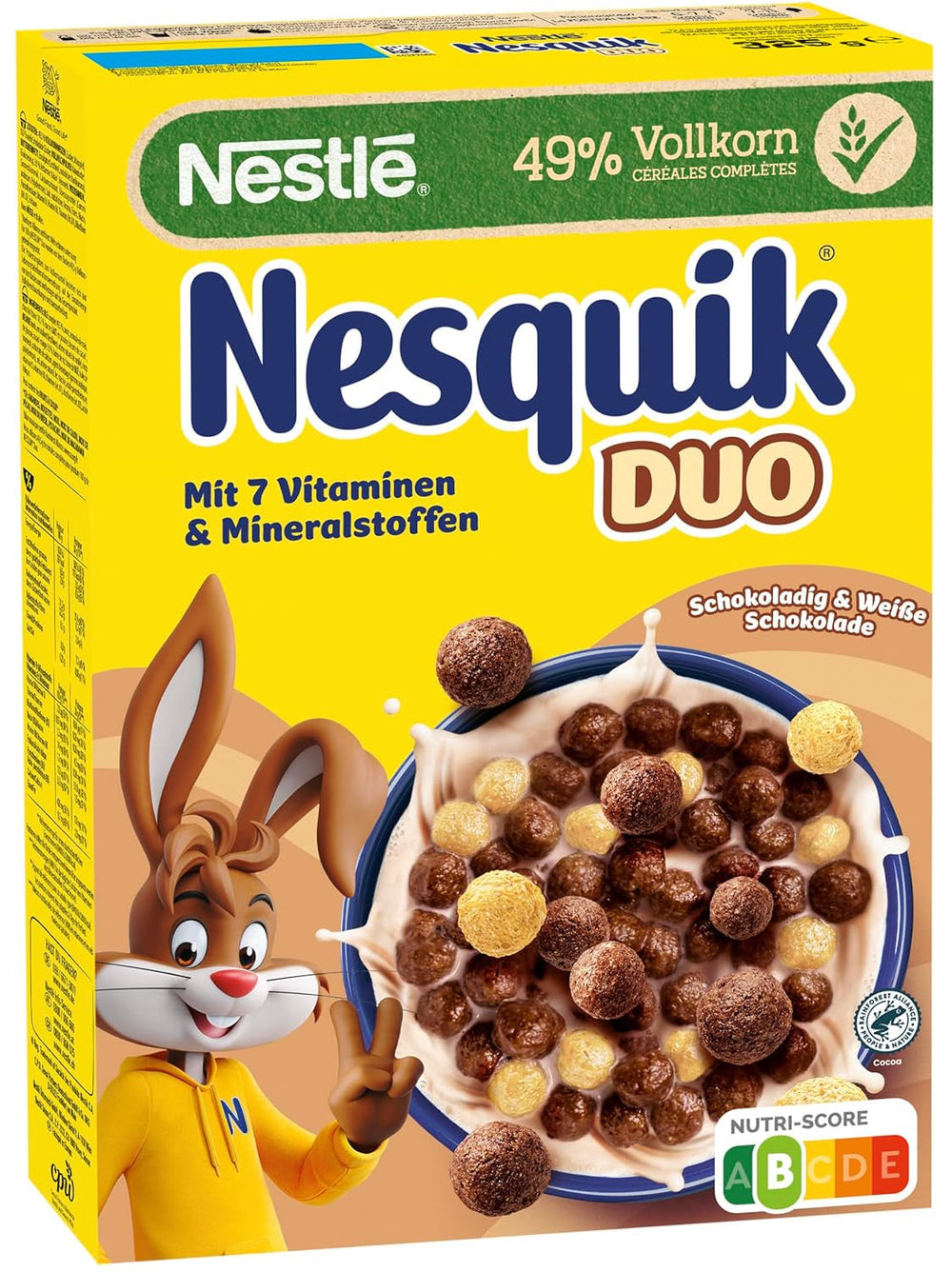 NESTLÉ Duo gabonapehely, barna és fehér csokoládé gabonapehely és teljes kiőrlésű gabona (1 x 325 g)