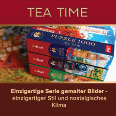 Trefl Premium plus Quality - Puzzle Tea Time: Houses Stoney Lane - 1000 darab, Nosztalgikus festett képek sorozata, Ideális darabok párosítása, Felnőtteknek és gyerekeknek 12 éves kortól Puzzle Naty Shop