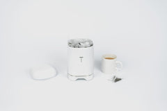 KitchenCraft Lovello caddy pentru ceai, caddy din oțel alb, suprafață texturată, stil 1950 cu capac, pentru ceai vrac și pliculețe de ceai, 11 cm x 11 cm x 19 cm, Ice White Cutii depozitare alimente Naty Shop