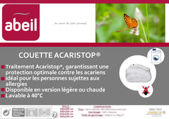 Abeil Paplanhuzat Acaristop atka- és antibakteriális hatással, poliészter, fehér, 140 X 200 cm Paplanok és paplanok Naty Shop