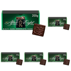NESTLÉ AFTER EIGHT Vékony étcsokoládé négyzet mentakrémes töltelékkel ínyenceknek 5 db-os csomag (1 x 200 g)