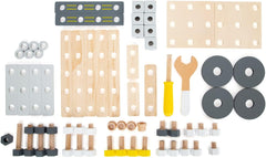Small Foot Konstruktionsset Miniwob aus Holz, kreativer Bausatz mit Werkzeuge und Zubehör, ab 3 Jahren, 11810, Grey Yellow