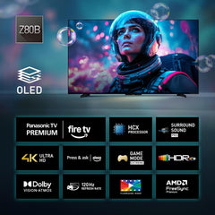 Televizor Panasonic Premium TV-48Z80BEZ, seria Z80B, 48 de inci, televizor inteligent OLED 4K Ultra HD, 2025, Fire TV, Dolby Vision și Atmos, mod de joc Extreme, asistență Alexa și Apple, Bluetooth, negru