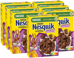 Nestlé NESQUIK ropogós brownie, ropogós reggeli gabonapehely csokoládéchipsszel és innovatív forma az extra ropogósság érdekében, 7 db-os kiszerelés (7 x 300 g)
