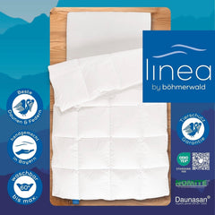 Allnights paplan közepes paplan 135X200 100% új toll és pehely allergiabarát Mosható 60°C-ig Made in Germany Fehér paplanok és paplanok Naty Shop