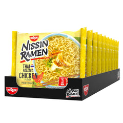 Nissin Ramen - Thai sült csirke 10 csomag ázsiai stílusú instant tészta thai recept Gyors és egyszerű ázsiai étel (10 x 65 g)