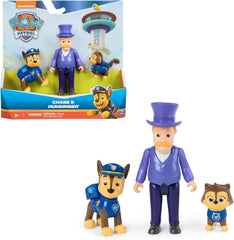 PAW PATROL Hőskölykök - Akciófigura készlet 1 Chase kutyafigurával, 1 Chaos macskafigurával és 1 Tudós Polgármester figurával. 3 évesnél idősebb akciófigurák számára alkalmas Naty Shop Chase mindent tudó polgármester