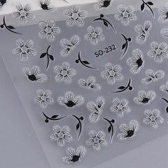 JMEOWIO 6 Blatt 3D Nagelsticker Blumen Nail Art Sticker Selbstklebend Nagelaufkleber 5D Stereoskopisch Frühling Sommer Blumen Dekoration Nageldesign Zubehör