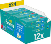 Pampers Fresh Clean nedves törlőkendő, 624 nedves törlőkendő, könnyű illat, kézre és arcra is alkalmas Baby Wet Wipes Naty Shop