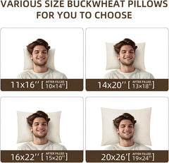 LOFE Pernă organică de hrișcă pentru dormit, 35,6 X 50,8 cm, reglabilă, respirabilă pentru un somn răcoros, suport cervical pentru cei care dorm pe spate și lateral (Tartary Buckwheat Hulls) Perne standard Naty Shop