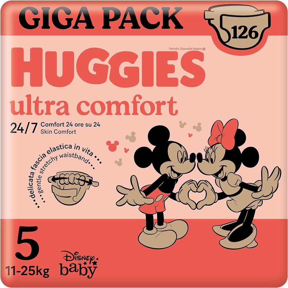 Huggies Ultra Comfort, 5-ös méretű pelenka (11-25 kg), Disney design, 126 db Mother and Baby Naty Shop 5 (126 db)
