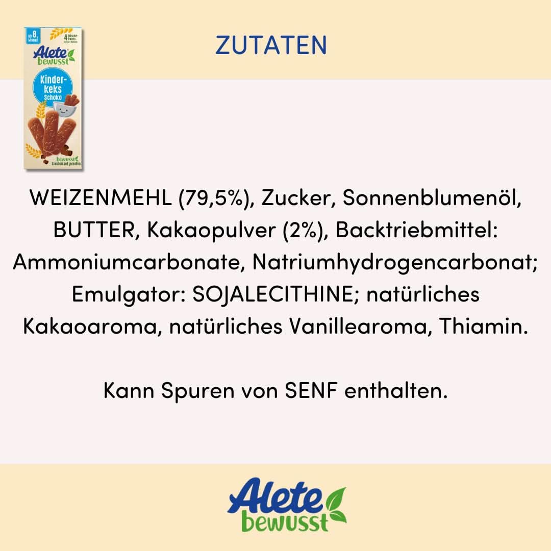 Alete conștient Ciocolată cu biscuiți pentru copii, din a 8 -a lună, Mama si Copilul Naty Shop