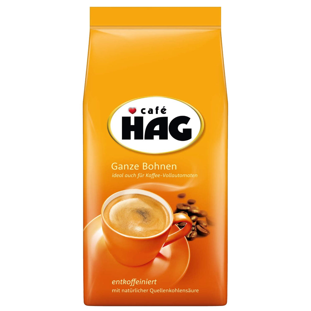 Café HAG Classic Mild Café Crema, boabe de cafea integrală decofeinizată, intensitate 4/5, pentru uz profesional Cafea Naty Shop 500 grame