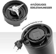 ZWILLING Állványkeverő, Smoothie Maker, Inkl. Trinkflasche Mit Verschluss, 600 ml, 300 watt, Edelstahl/Kunststoff, Schwarz Kitchen Naty Shop