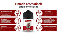 Twizzy Cherry ételíz - 60 ml - Intenzív íz - Ideális sütéshez Aromas Naty Shop