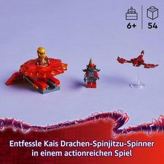 LEGO NINJAGO Kai Sárkány Spinjitzu Pörgető - Akciónindzsa játék 2 minifigurával - Kis játszókészlet gyerekeknek - Ajándékötlet fiúknak és lányoknak 6 éves kortól 71823 építőkészlet Besuche den LEGO-Store