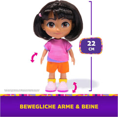 Dora - Beste Freundin Puppe - Größe 22 cm, mit kämmbarem Haar, Rucksack und AFFE Boots, bekannt aus der beliebten TV-Serie, für Kinder ab 3 Jahren