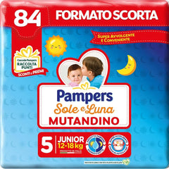 Pampers Sun And Moon Pampers Junior 5-ös méret, 12-18 kg, 84 pelenka Anya és Gyermek Naty Shop
