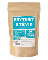 Eritrit + Stevia Természetes cukorpótló kalória nélkül 1:1, 1 kg Édesítőszerek Naty Shop
