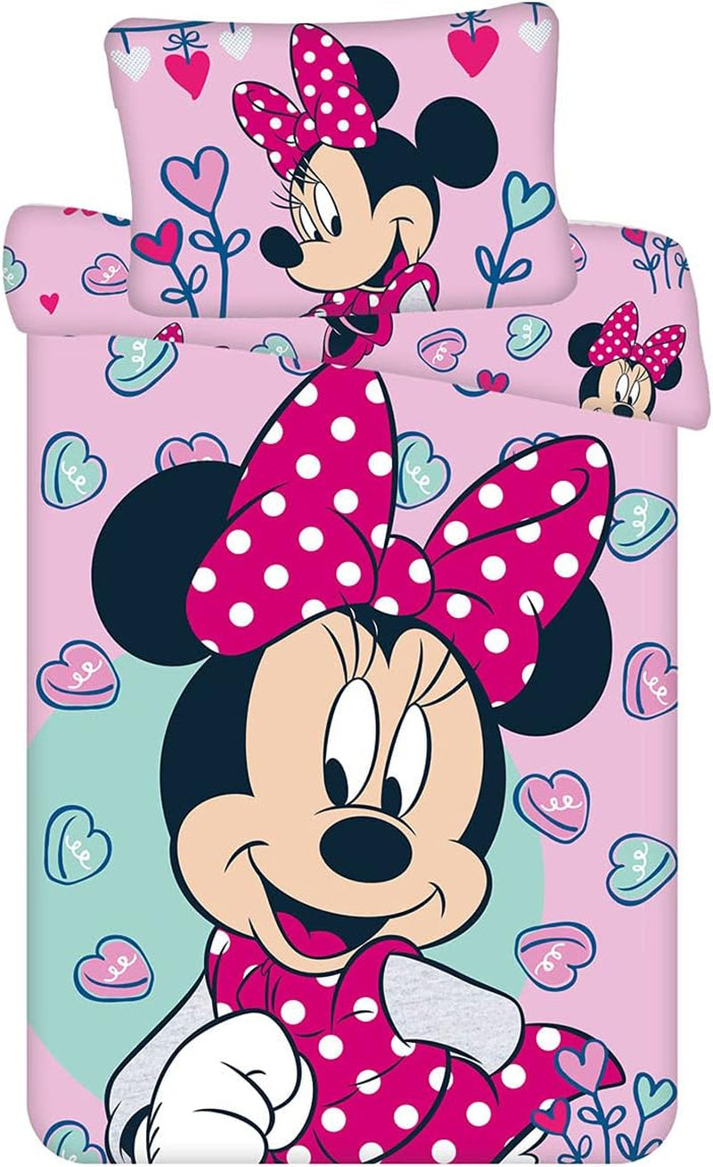 Disney ágynemű, Minnie Mouse Pink Baby, 100% pamut cipzáras ágyneművel - Gyermek Naty Shop alapértelmezett cím