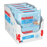 Huggies Pure Baba törlőkendők 18 csomag (összesen 1008 törlőkendő) - 99% tisztaságú víz - illatmentes a gyengéd tisztítás és védelem érdekében - Természetes törlőkendők