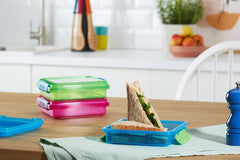 Sistema lunch box sandwich box | 450 ml | cutie de prânz stivuibilă și etanșă cu capac | pentru copii și adulți | fără BPA | culori mixte | 3 bucăți Cutii depozitare alimente Naty Shop