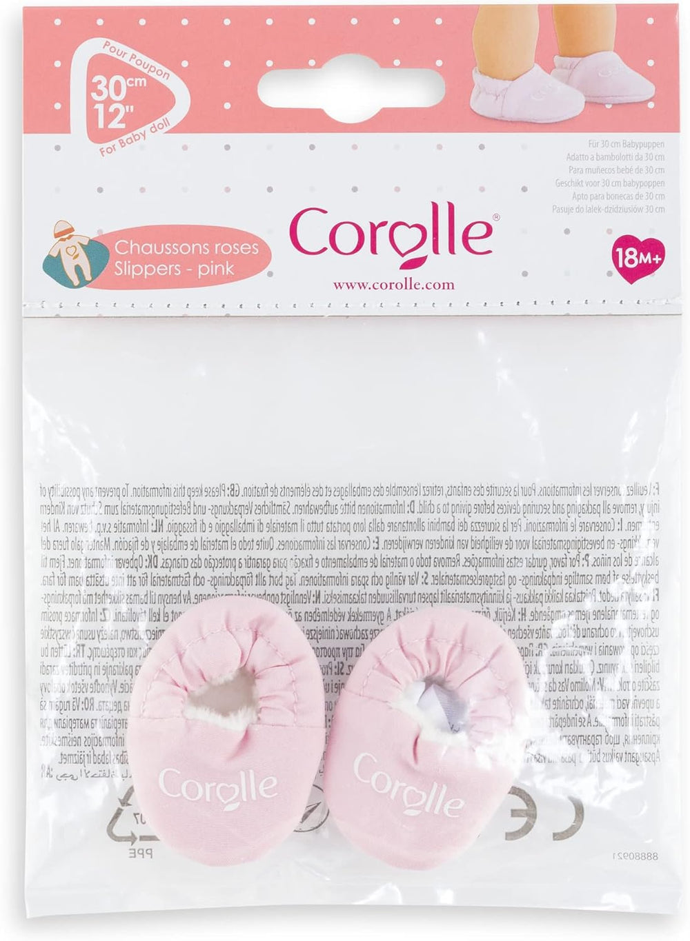 Corolle Schuhe, rózsaszín, Puppenzubehör, Puppenkleidung, für alle 30cm Babypuppen, ab 18 Monate